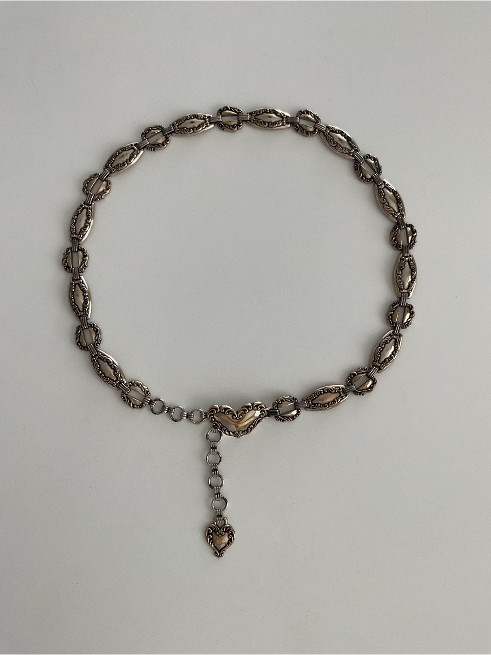 Brighton Antique Silver Heart Dangle Chain Belt 1996 - Picture 3 of 16
